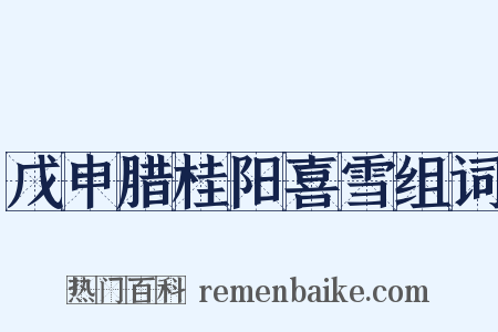 戊申腊桂阳喜雪组词是什么意思的图片